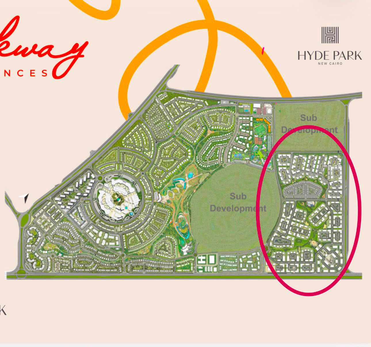 Anhay Park location within Hyde Park New Cairo